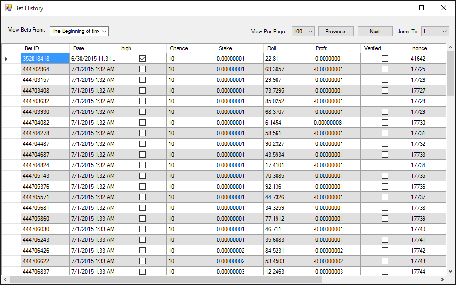 screenshot 2 of seuntjies dicebot, betting bot for just-dice, primedice, pocketrocketscasino, prc, 999dice, bitdice, safedice, coinmillions, dadice, rollin.io, betterbets, moneypot